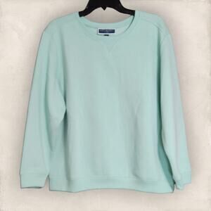 Karen Scott Sport Green Antique Mint Crewneck Pullover Sweater X-Large Petite
